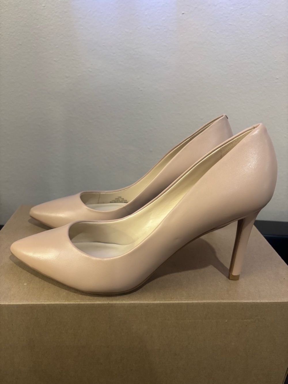 Nine West Etta Women's High Heels Light Natural Leather Size 10
